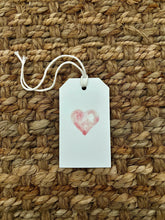 Pink Watercolor Heart Valentines Gift Tag