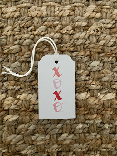 Pink XOXO Valentines Day Gift Tag