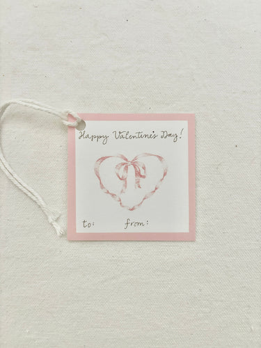 Ribbon Heart Valentines Gift Tag