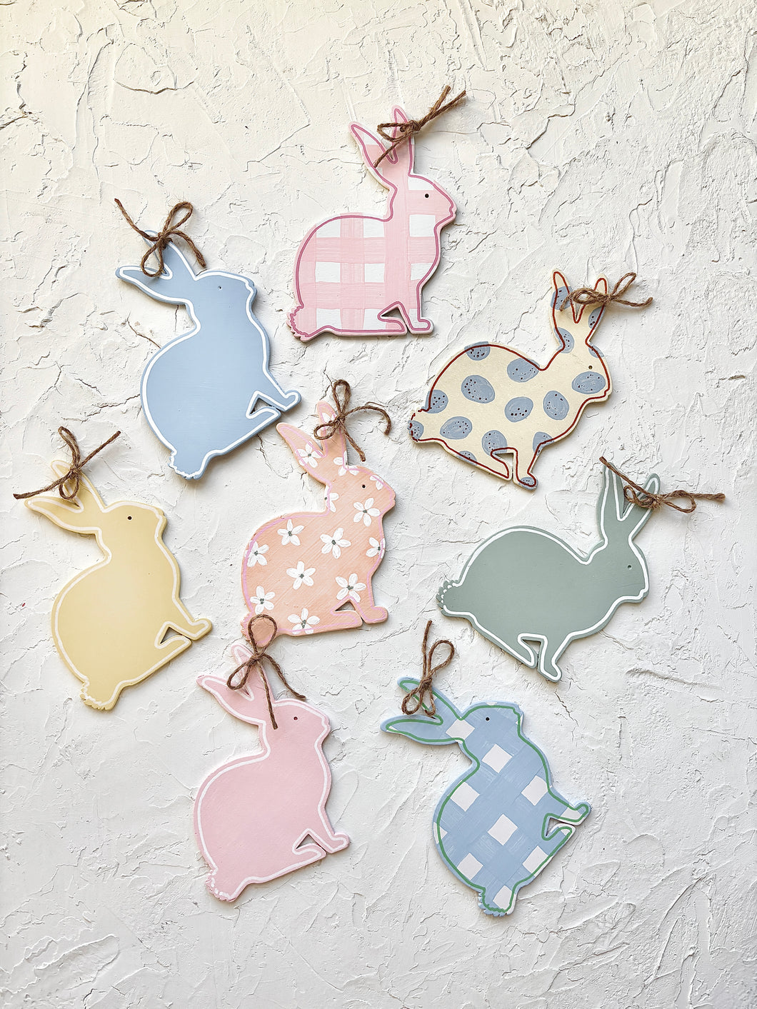 Hand-painted Wooden Rabbit Tag