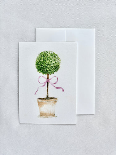 Topiary Folded Note Card with Envelope